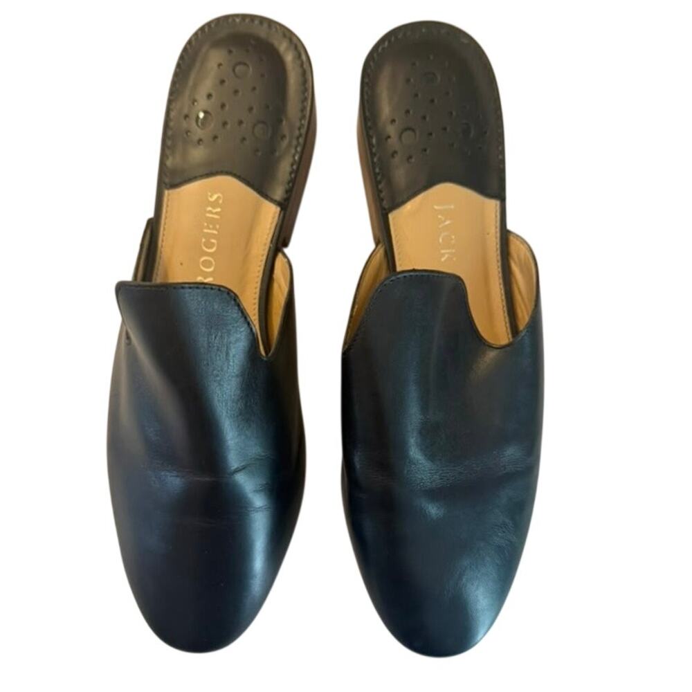 Jack Rogers Delaney Mules in Black Leather Women's sz. 10M